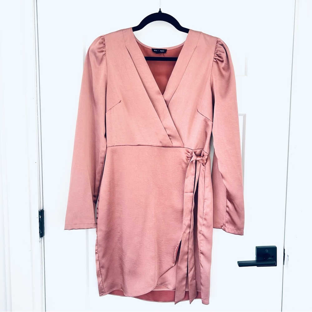Blu Pepper Pink Wrap Midi Dress